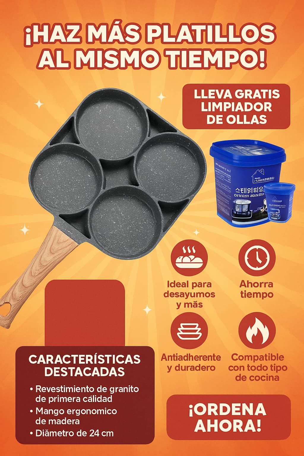 SarténPro 4X + REGALO!!! Limpiador de Ollas Pro Grande.