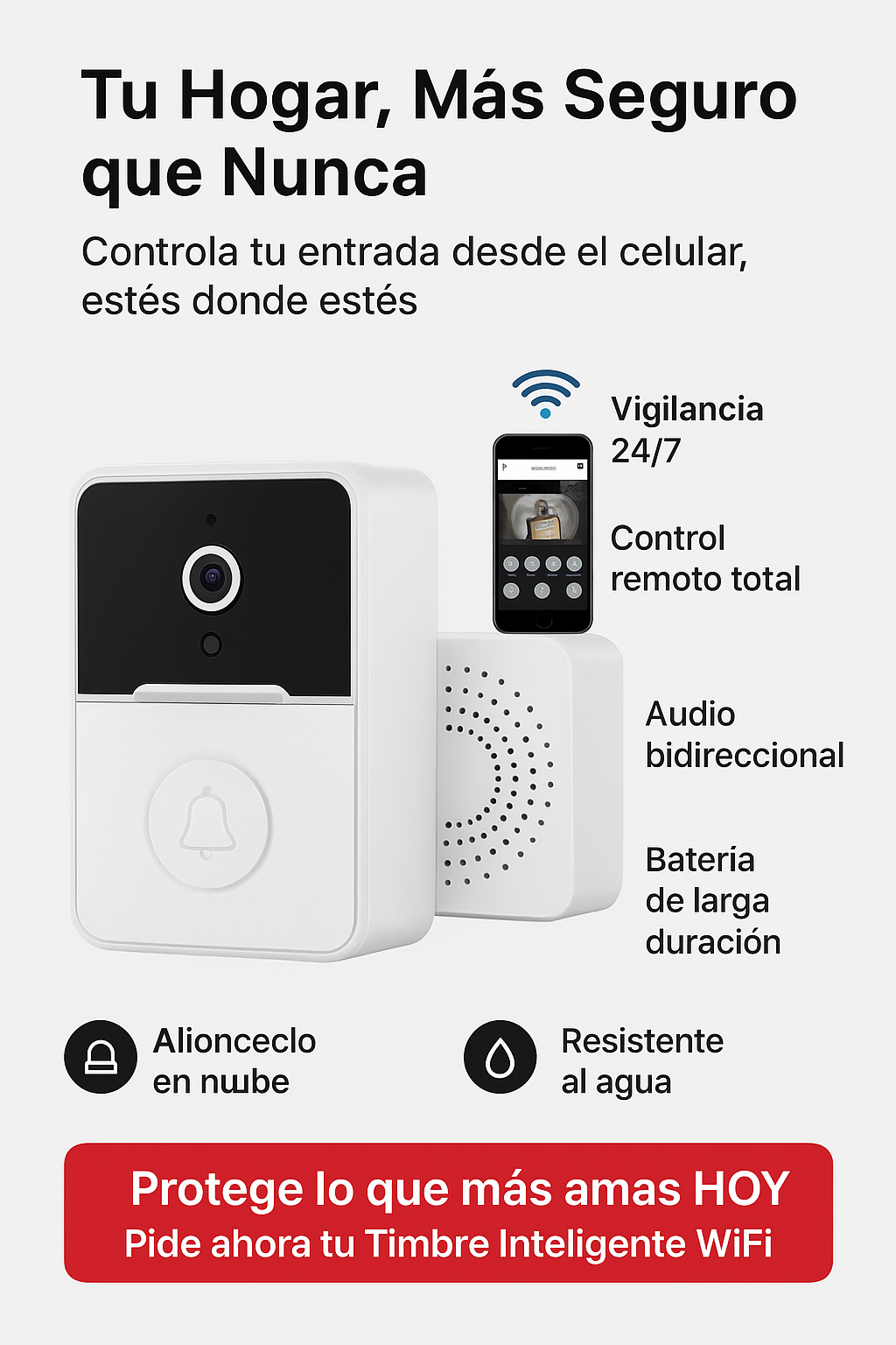 SmartBell®- Observa quién toca tu puerta sin tener que ir hasta ella.