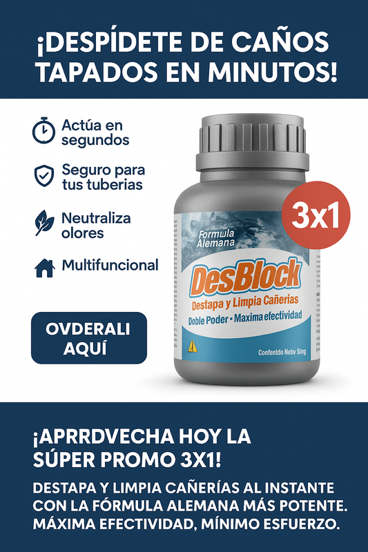 3x1 Desblock Doble Poder- Destapa Y Limpia Las Cañerías.