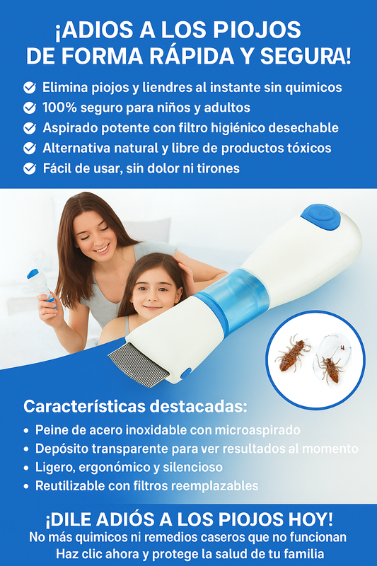 ZeroPiojos™-elimina los piojos y sus huevos desde la raíz.