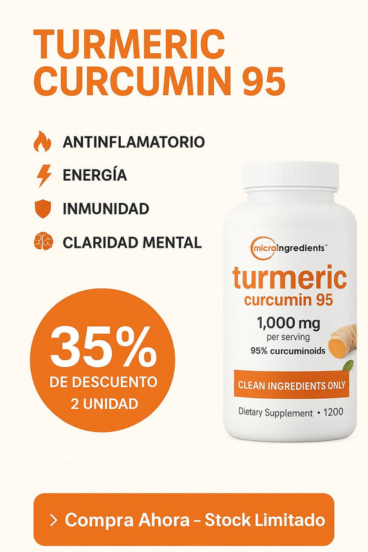Turmeric Curcumin®- Deshace el hinchazón y cuida tus articulaciones.