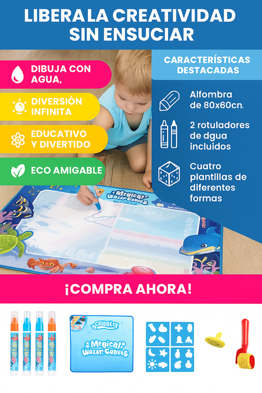 MagicWaterPad™- Alfombra de aprendizaje mágica para niños.