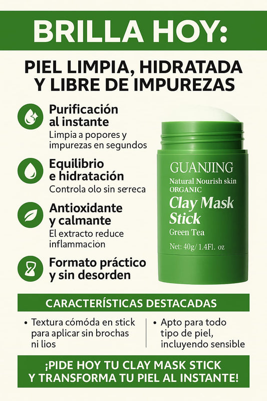 Guanjing™- Mascarilla en Barra  Tea Verde- Hidrata y recupera el brillo de la piel en tiempo record.