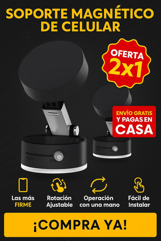 Oferta 2X1 soporte magnético para celular- Evita accidentes mientras conduces, seguridad