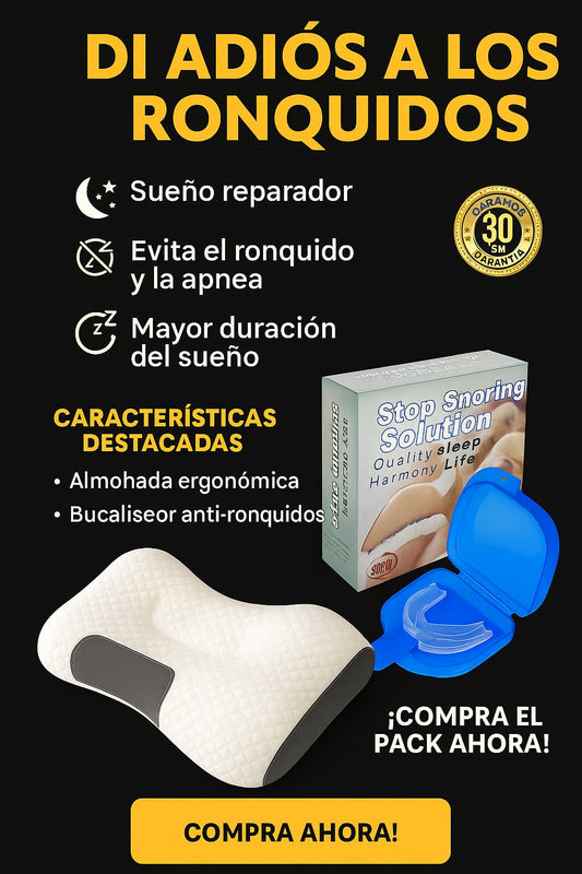 Almohada reparadora y Bucal Antirronquidos-Repara tu sueño y recupera tu energía.
