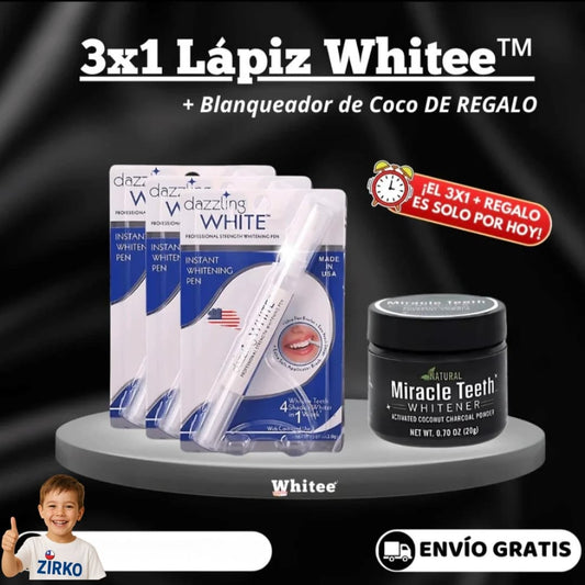 Dazling White®- 3 Lápices blanqueadores + Blanqueador regalo.